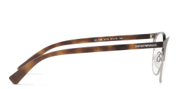 Emporio Armani Oval Eyeglasses in Matte Brown & Gunmetal – Product Photo 3