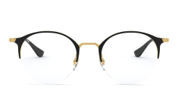 Ray-Ban Half Rim Round Eyeglasses in Black – Product Photo 1