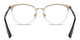 VERSACE Greca Half-Rim Cat-Eye Eyeglasses in Black On Pale Gold – Product Photo 4