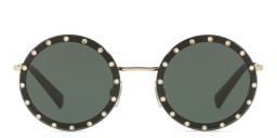 VALENTINO Rimless Round Sunglasses in Black – Product Photo 1