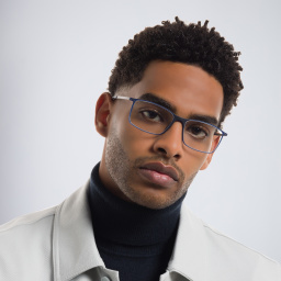 Silhouette Rectangle Eyeglasses in Blue – Product Photo 6