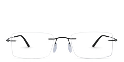Silhouette Unisex Rimless Rectangle Eyeglasses in Black – Product Photo 1
