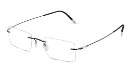 Silhouette Unisex Rimless Rectangle Eyeglasses in Black – Product Photo 2