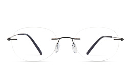 Silhouette Rimless Round Eyeglasses in Black – Product Photo 1