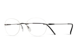 Silhouette Rimless Round Eyeglasses in Black – Product Photo 2