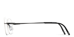 Silhouette Rimless Round Eyeglasses in Black – Product Photo 3