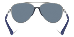 Emporio Armani Logo Signature Pilot Sunglasses in Silver – Product Photo 4