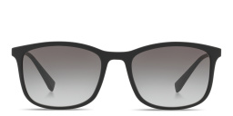 Shop Prada Linea Rossa Rectangle Sunglasses in Black online.