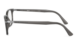 PERSOL Wide Rectangle Eyeglasses in Transparent Grey – Product Photo 3