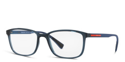 Prada Linea Rossa Wide Rectangle Eyeglasses in Blue – Product Photo 2