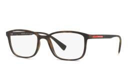 Prada Linea Rossa Rectangle Eyeglasses in Havana Rubber – Product Photo 2
