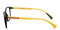 Prada Linea Rossa Wide Rectangle Eyeglasses in Matte Black – Product Photo 3