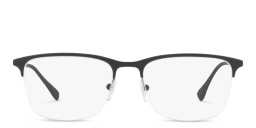 Prada Linea Rossa Half-Rim Wide Rectangle Eyeglasses in Rubber Black – Product Photo 1