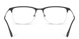 Prada Linea Rossa Half-Rim Wide Rectangle Eyeglasses in Rubber Black – Product Photo 4