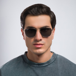 Shop Ray-Ban Square Sunglasses in Silver online.