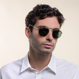 Ray-Ban The Marshal Unisex Hexagonal Irregular Sunglasses in Gold – Product Photo 8