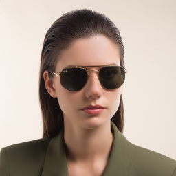 Ray-Ban Marshal Irregular Sunglasses in Polished Arista Gold – Product Photo 6