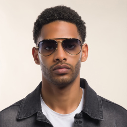 Ray-Ban Blaze Aviator Unisex Rimless Sunglasses in Gold – Product Photo 7