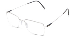 Silhouette Half Rim Rectangle Eyeglasses in Silver – Product Photo 2