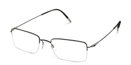 Silhouette Half Rim Rectangle Eyeglasses in Black – Product Photo 2