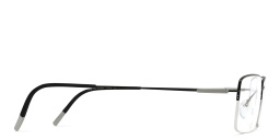 Silhouette Half Rim Rectangle Eyeglasses in Black – Product Photo 3
