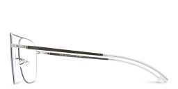 نظارات طبية ستين بإطار أفياتور واسع من ميكيتا بلون أسود - صورة المنتج 2