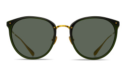 Shop LINDA FARROW Calthorpe Panthos Sunglasses in Green online.