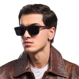 Emporio Armani Rectangle Eyeglasses in Matte Black – Product Photo 7