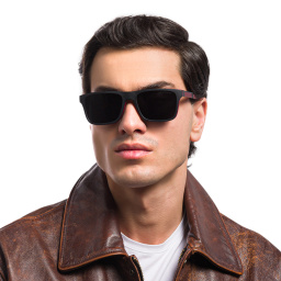 Emporio Armani Rectangle Eyeglasses in Matte Black – Product Photo 8