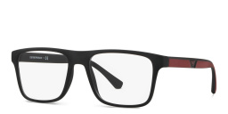 Emporio Armani Rectangle Eyeglasses in Matte Black – Product Photo 2