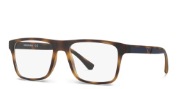 Emporio Armani Rectangle Eyeglasses in Brown – Product Photo 2