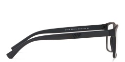 Shop Emporio Armani Rectangle Eyeglasses in Matte Black online.