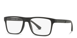 Emporio Armani Logo Rectangle Eyeglasses in Black – Product Photo 2