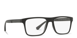 Emporio Armani Logo Rectangle Eyeglasses in Black – Product Photo 4