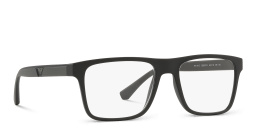 Emporio Armani Rectangle Eyeglasses in Jet Black – Product Photo 4