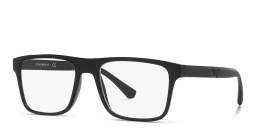 Emporio Armani Rectangle Eyeglasses in Rubber Black – Product Photo 2