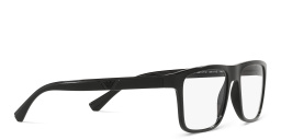 Emporio Armani Rectangle Eyeglasses in Rubber Black – Product Photo 4