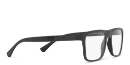 Emporio Armani Rectangle Eyeglasses in Midnight Black – Product Photo 4