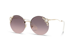 MIU MIU Rimless Round Sunglasses in Pale Gold – Product Photo 2