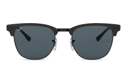 Shop Ray-Ban Clubmaster Metal Unisex Square Sunglasses in Black online.
