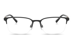 تسوق نظارات طبية بإطار نصفي مستطيل بنقشة العلامة بربري بلون أسود أونلاين.