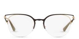 نظارة طبية دائرية بنصف إطار من برادا بلون بني - صورة المنتج 1