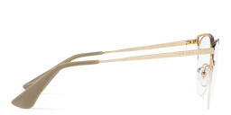 نظارة طبية دائرية بنصف إطار من برادا بلون بني - صورة المنتج 3