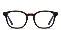 Shop TOM FORD Clip-On Round Eyeglasses in Havana online.