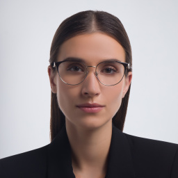 نظارة طبية دائرية من بولغري بلون بني/ذهبي باهت - صورة المنتج 5