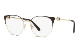 BVLGARI Round Eyeglasses in Brown/Pale Gold – Product Photo 2