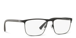 Emporio Armani Wide Rectangle Eyeglasses in Black – Product Photo 4