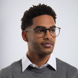 GIORGIO ARMANI Round Eyeglasses in Black & Tortoise Top – Product Photo 5