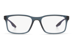 Prada Linea Rossa Pillow Eyeglasses in Matte Translucent Blue – Product Photo 1