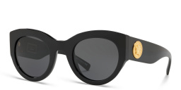Shop VERSACE Medusa Cat-Eye Sunglasses in Black online.
